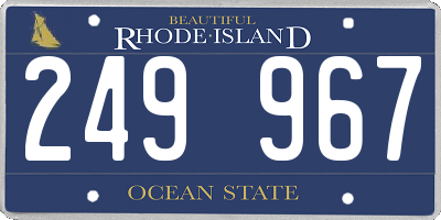 RI license plate 249967