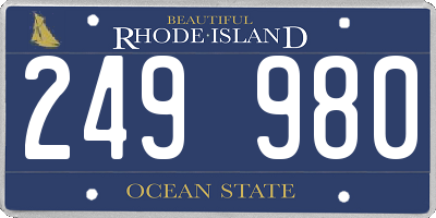 RI license plate 249980