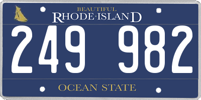 RI license plate 249982