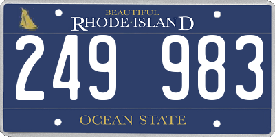RI license plate 249983
