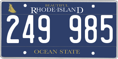 RI license plate 249985