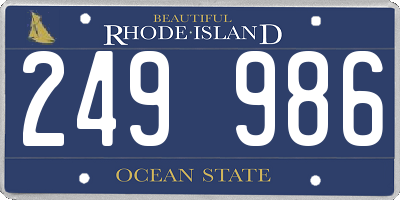 RI license plate 249986