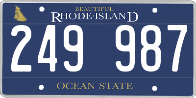 RI license plate 249987