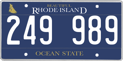 RI license plate 249989
