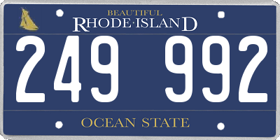 RI license plate 249992