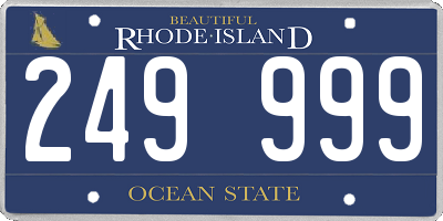 RI license plate 249999