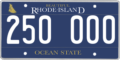 RI license plate 250000