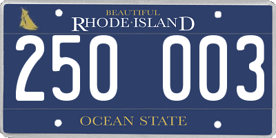 RI license plate 250003