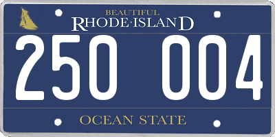 RI license plate 250004