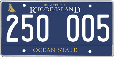 RI license plate 250005