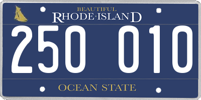 RI license plate 250010