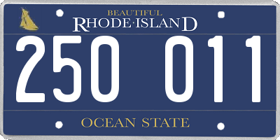 RI license plate 250011