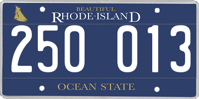 RI license plate 250013