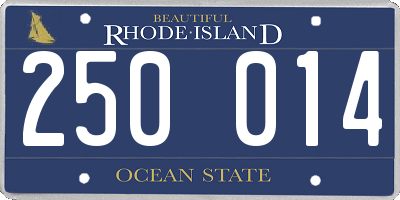 RI license plate 250014