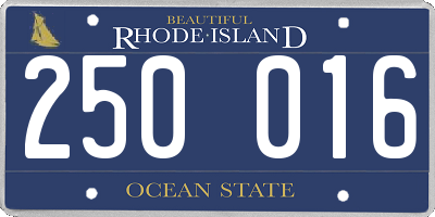 RI license plate 250016