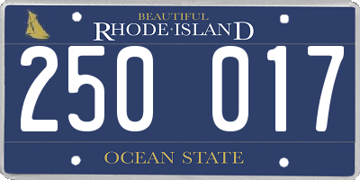 RI license plate 250017