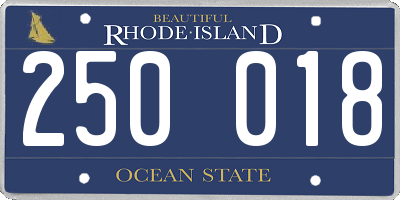 RI license plate 250018