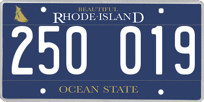 RI license plate 250019