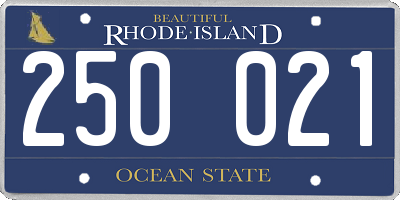 RI license plate 250021