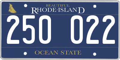 RI license plate 250022
