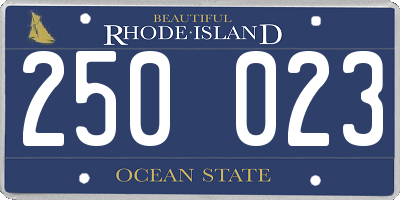 RI license plate 250023