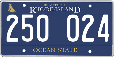 RI license plate 250024