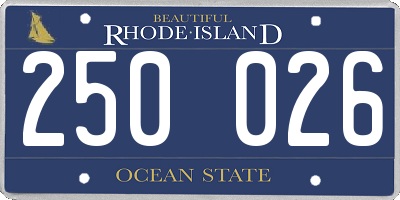 RI license plate 250026