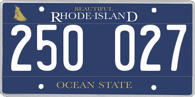 RI license plate 250027