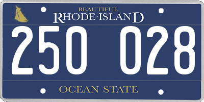 RI license plate 250028
