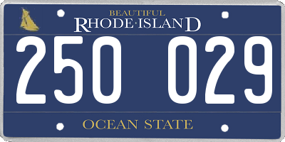 RI license plate 250029