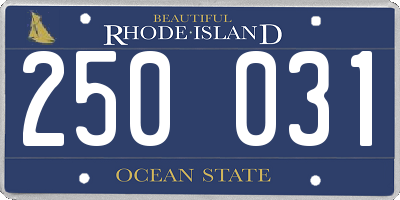 RI license plate 250031