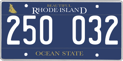 RI license plate 250032