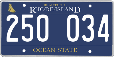 RI license plate 250034