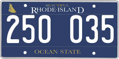 RI license plate 250035