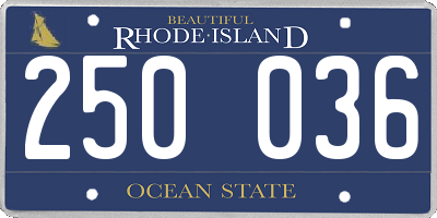 RI license plate 250036