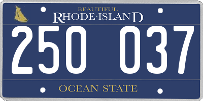 RI license plate 250037