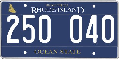 RI license plate 250040