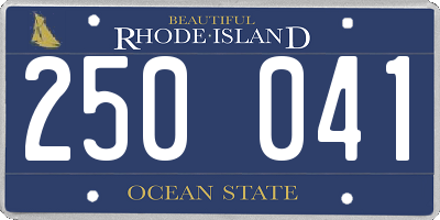 RI license plate 250041