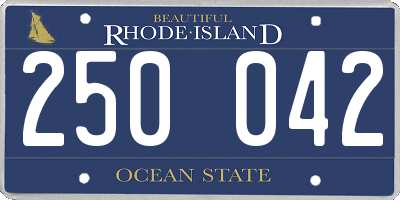RI license plate 250042