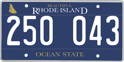 RI license plate 250043