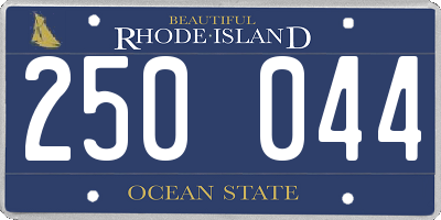 RI license plate 250044