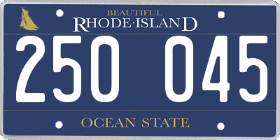 RI license plate 250045