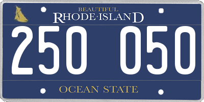 RI license plate 250050