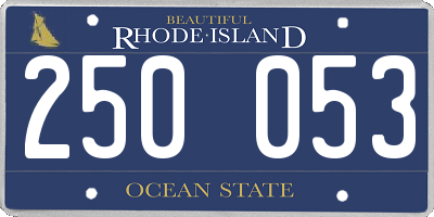 RI license plate 250053