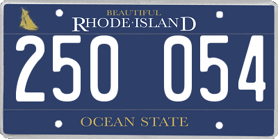 RI license plate 250054