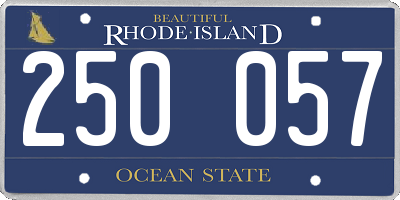 RI license plate 250057