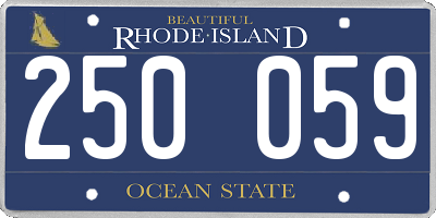 RI license plate 250059