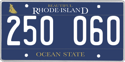 RI license plate 250060