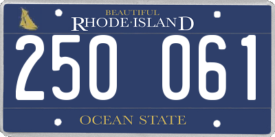 RI license plate 250061