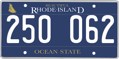 RI license plate 250062
